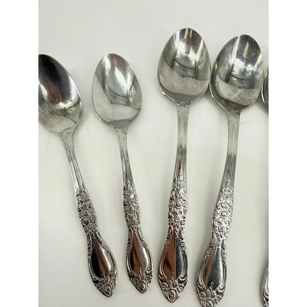 Vintage Northland Stainless Korea Ornate Spoons Lot 8 Replacement Flatware